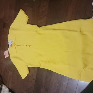 Yellow bodycon ribbed dress. Xl nwt